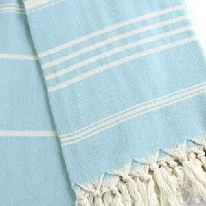 Cacala Turkish Hand Loomed Towels Peshtemal Highly Absorbent Quick and Easy Dry Soft and Comfortable for Shower, Spa, Pool, Gym and Yoga 100% Cotton Sultan Series, 37" x 70"