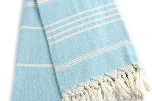 Cacala Turkish Hand Loomed Towels Peshtemal Highly Absorbent Quick and Easy Dry Soft and Comfortable for Shower, Spa, Pool, Gym and Yoga 100% Cotton Sultan Series, 37" x 70"