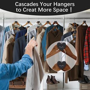 MQUPIN Space Saving Hanger Hooks,Clothes Hanger Connector Hooks,Closet Organizers and Storage Shelves Hanger Extender for Heavy Duty Cascading Connection Hook (30PCS)
