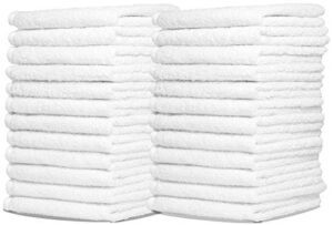 nicole fantini, 100 pack of premium white washcloth set (11 x 11 inches) 100% cotton face cloths, highly absorbent and soft feel fingertip towels
