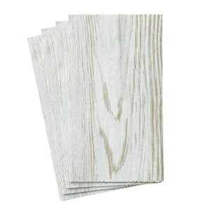 caspari faux bois birch paper linen guest towel napkins, pack of 12