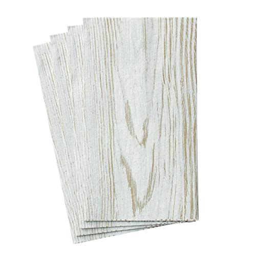 Caspari Faux Bois Birch Paper Linen Guest Towel Napkins, Pack of 12