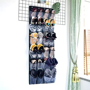 CiLai Over The Door Shoe Organizer 24 Large Mesh Pockets Hanging Shoe Hanger Holder for Closet(Black)