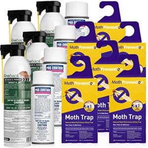 mothprevention clothes moth killer kit - extreme power! with clothes moth traps 6 months protection of closet clothing! - incl. powerful clothes moth trap - moth pheromone traps x6, foggers & sprays