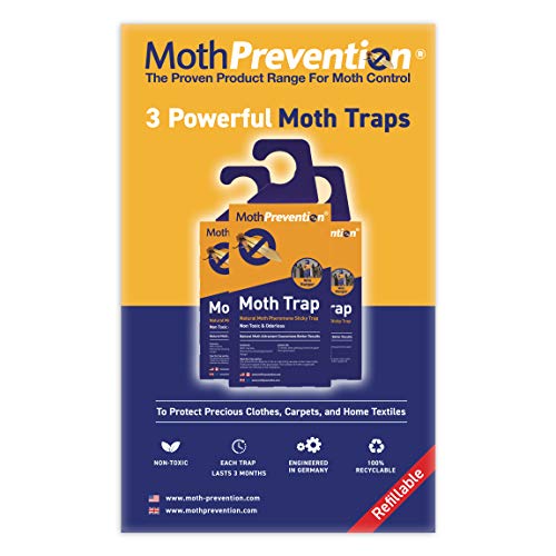 MothPrevention Clothes Moth Killer KIT - Extreme Power! with Clothes Moth Traps 6 Months Protection of Closet Clothing! - Incl. Powerful Clothes Moth Trap - Moth Pheromone Traps x6, Foggers & Sprays