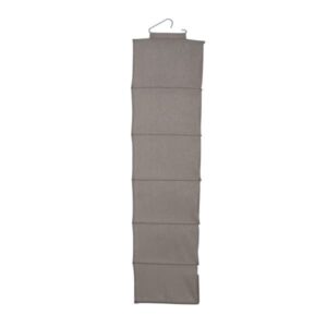 Household Essentials 6 Shelf Hanging Closet Organizer, Light Grey