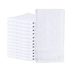 pearl linens economy cotton washcloth bulk pack- use as gym towels, hand towels, pet towels, kitchen towels, dishcloth sets, pack of 12, soft, highly absorbent, 400 gsm, 12 x 12 inches