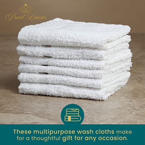 Pearl Linens Economy Cotton Washcloth Bulk Pack- Use as Gym Towels, Hand Towels, Pet Towels, Kitchen Towels, Dishcloth Sets, Pack of 12, Soft, Highly Absorbent, 400 GSM, 12 x 12 Inches