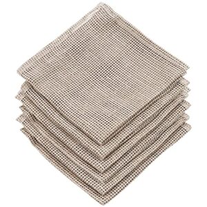 reusable makeup remover cloths - pure 100% linen washcloths - 6-pack 8x8-inches open weave washable face wipes
