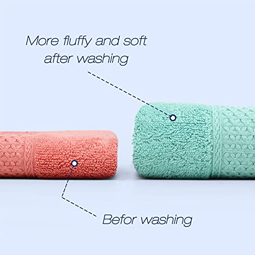 Cleanbear Hand Towels and Washcloths Set Bathroom Towels Set 6 Colors for Different Needs