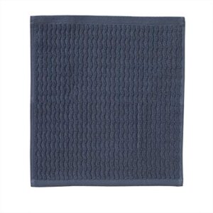 SKL Home Longborough 100% Turkish Cotton Washcloth Set, 12x12, Denim Blue 4 Pack