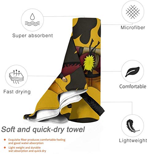 Japanese Anime Fashion Towels, Quick-Drying Super Absorbent Soft Hand Towel Microfiber Towel 32×16 (40cm×80cm) inch (K-Kurama-2)