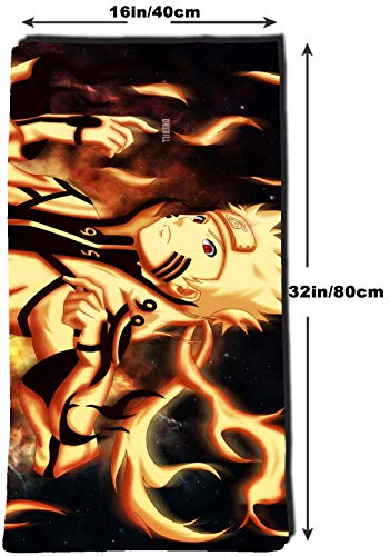 Japanese Anime Fashion Towels, Quick-Drying Super Absorbent Soft Hand Towel Microfiber Towel 32×16 (40cm×80cm) inch (K-Kurama-2)