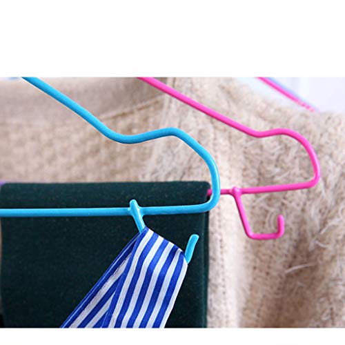 ZHFEL Hanger, No Trace Non-Slip Space Saving Multifunction Hang Hooks Adult Hangers Household Durable Plastic for Coat Shirts -10 Pack-C