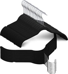 utopia home premium velvet shirt hangers - non slip velvet hangers - durable and slim - 360°-rotatable hook -hangers for shirts,blouses & tops (black,50)