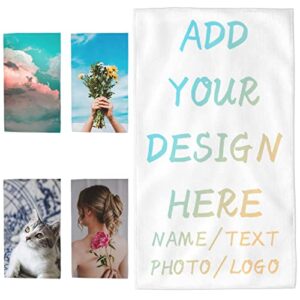 daodao custom hand towel personalized face towel add your image/text/photo soft microfiber board washcloth for bathroom kitchen farmhouse (15.7"x27.5")