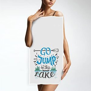 OTVEE Go Jump in The Lake Towel Wash Cloths 30x15 Inch Polyester Fingertip Towel for Home Bathroom Decor