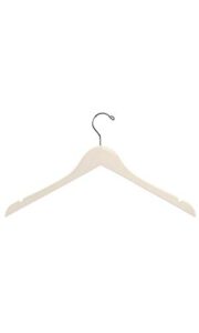 17 inch ivory wood dress hangers - case of 50