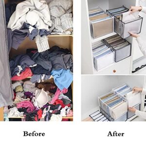 Wardrobe Clothes Organizer,Drawer Organizers for Clothing,Large Size,2Pack,7Grids,Grey