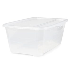 life story shbs 5.5 quart rectangular clear plastic protective storage shoe box (12 pack)