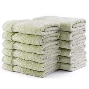 wash clothes for bathroom - cotton face towels washcloths bulk for men or women, 12 pack ultra soft bath towels set, absorbent hotel-spa-kitchen multi-purpose face cloth, bath wash rags