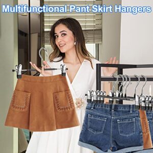 20Pack Pants Hangers,Skirt Hangers with Clips,Rubber Cover Metal Trouser Clip Hangers,Adjustable Clips Hangers,Heavy Duty Pants Skirt Hangers Ultra Thin Space Saving for Skirt Jeans Adult