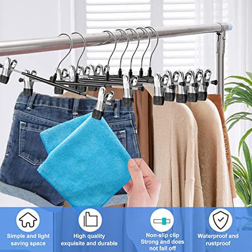 20Pack Pants Hangers,Skirt Hangers with Clips,Rubber Cover Metal Trouser Clip Hangers,Adjustable Clips Hangers,Heavy Duty Pants Skirt Hangers Ultra Thin Space Saving for Skirt Jeans Adult