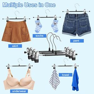 20Pack Pants Hangers,Skirt Hangers with Clips,Rubber Cover Metal Trouser Clip Hangers,Adjustable Clips Hangers,Heavy Duty Pants Skirt Hangers Ultra Thin Space Saving for Skirt Jeans Adult