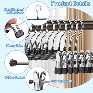 20Pack Pants Hangers,Skirt Hangers with Clips,Rubber Cover Metal Trouser Clip Hangers,Adjustable Clips Hangers,Heavy Duty Pants Skirt Hangers Ultra Thin Space Saving for Skirt Jeans Adult