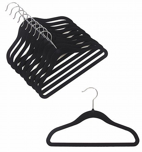 ClosetHangerFactory 12" Childrens Black Slim-Line Hanger