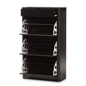 Baxton Studio Cayla 4 Drawer Shoe Cabinet in Black