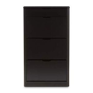 Baxton Studio Cayla 4 Drawer Shoe Cabinet in Black