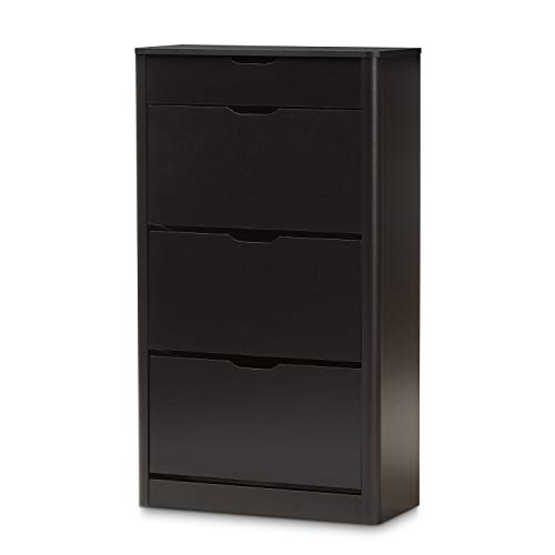 Baxton Studio Cayla 4 Drawer Shoe Cabinet in Black