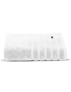 lacoste croc towel, 100% cotton, 650 gsm, 13"x13" wash towel, white