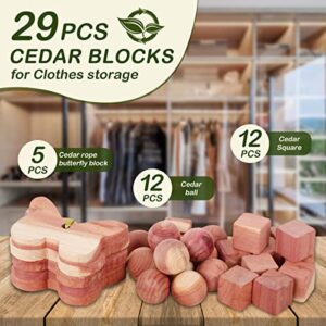 Safe Cedarwood Balls Closet Deodorizer for Clothes Protection Cedar Wood Blocks Clothes Freshener Natrual Cedar Wood Discs & Cedar Rings for Drawers Wardrobe 29pcs(29pcs)