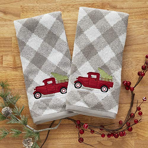 SKL Home by Saturday Knight Ltd. Farm Truck Hand Towel (2-Pack), Gray