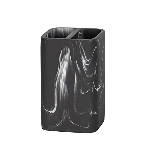 zccz Bathroom Accessory Sets - Marble Design 4 Piece Bathroom Accessories Complete Set - Soap Dispenser, Toothbrush Holder, Bathroom Tray, Bathroom Tumbler - Vanity Countertop Organizer, Black