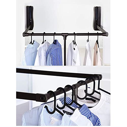 DONGYUE Pull Down The Closet Rod, Softly Close Rail, Lift Storage System, Hanger Rod for Hanging Clothes, Space-saving Coat Rack, Adjustable Width (size: 500-630mm) ( Size : 830-1150cm )