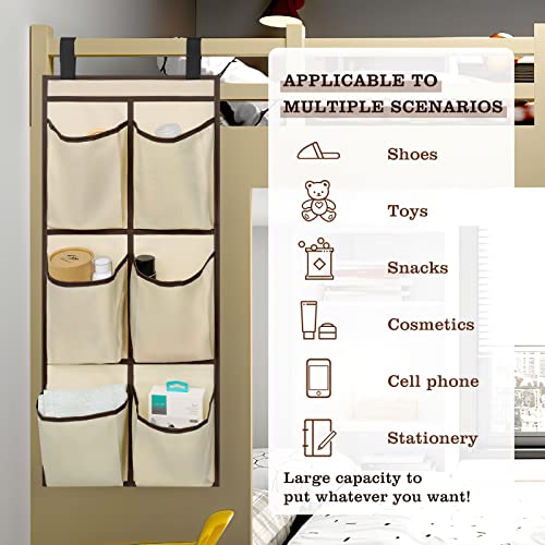 JMLHMXC 6 Pockets- Shoe Organizer Hanging,Space Saving, Used with Our Double Layer Shoe Rack, Hook and Loop Fasteners,31.3×12.6 Khaki