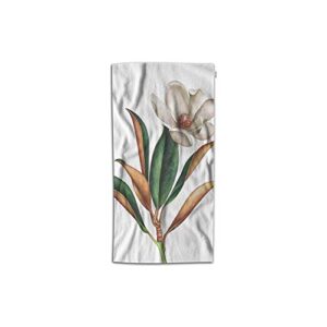 moslion magnolia hand towels 30lx15w inch with leaves white flowers watercolor summer floral natural branch hand towels kitchen hand towels for bathroom soft polyester-microfiber
