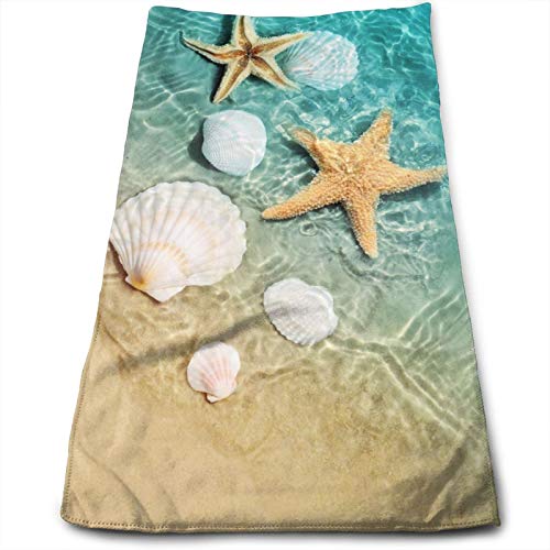 MSGUIDE Starfish Seashell On Beach Hand Towels for Bathroom Clearance Decor Face Towels Microfiber Towels Soft Fingertip Towel for Gym Yoga Spa Pool Sport Hotel