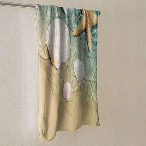 MSGUIDE Starfish Seashell On Beach Hand Towels for Bathroom Clearance Decor Face Towels Microfiber Towels Soft Fingertip Towel for Gym Yoga Spa Pool Sport Hotel