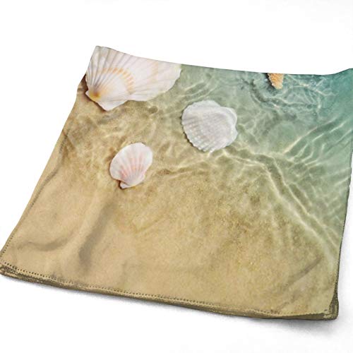 MSGUIDE Starfish Seashell On Beach Hand Towels for Bathroom Clearance Decor Face Towels Microfiber Towels Soft Fingertip Towel for Gym Yoga Spa Pool Sport Hotel