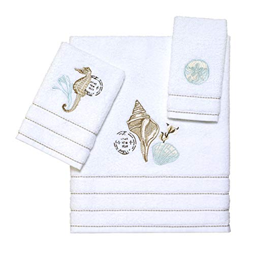 Avanti Linens - Fingertip Towel, Soft & Absorbent Cotton Towel (Farmhouse Shell Collection)