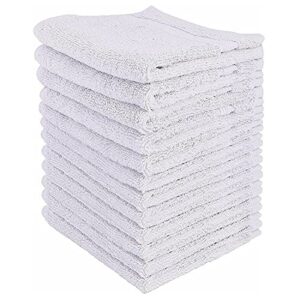 16 pack washcloth 100% cotton, white 11 x 11 inches premium spa quality, super soft and absorbent for gym, pool, spa, salon and home
