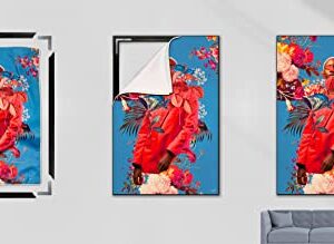 Surreal Flower Head Wall Art by Frank Moth - BIG Wall Décor - 40''x60'', Black