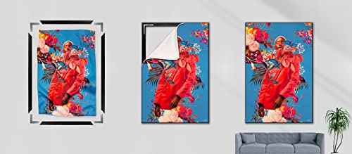 Surreal Flower Head Wall Art by Frank Moth - BIG Wall Décor - 40''x60'', Black