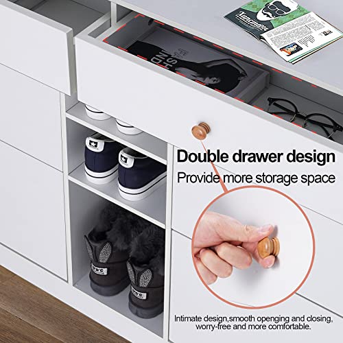 DEYAOPUPU Shoe Cabinet for Entryway,Shoe Rack Storage Organizer with Drawers,Freestanding Modern Shoe Storage Cabinet