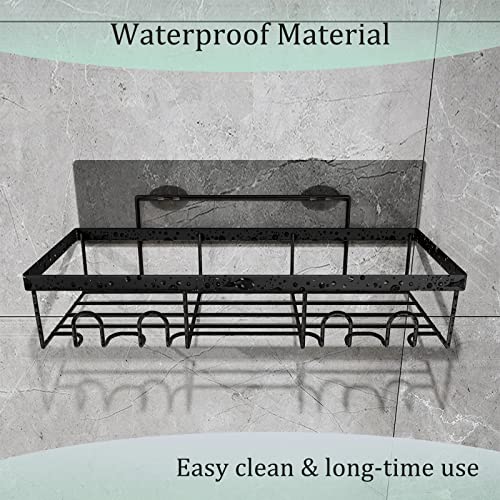 BOROY Shower Caddy Shelf Organizer Rack(2Pack), No Drilling, Self Adhesive Black Bathroom Shelves Basket for Home Wall Shower Inside Organization and Storage