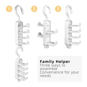 2 Pack Ladies Purse Hanger, Stackable Closet Hook Organizer, Durable Purse Rack, Space Saving Hanger, Easy to Assemble, White